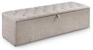 Rahela Contemporary Chenille Fabric Blanket Box In Mink