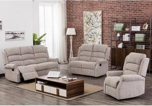 Curtis Fabric Recliner Sofa Suite In Natural