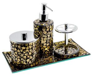 Perth Mosiac Glass Bathroom Set In Gold