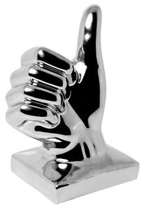 Wendy Modern Thumbs Up Sign Ceramic Sculpture In Silver