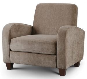 Varali Fabric Sofa Chair In Mink Chenille With Wooden Feet