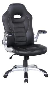 Tolled Faux Leather Home And Office Chair In Black