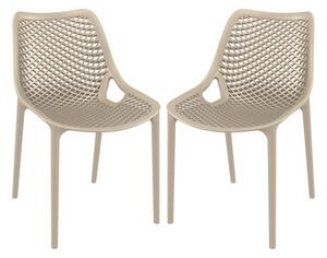 Aultas Outdoor Taupe Stacking Dining Chairs In Pair