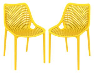 Aultas Outdoor Yellow Stacking Dining Chairs In Pair