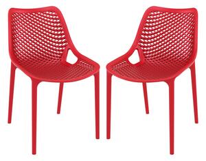 Aultas Outdoor Red Stacking Dining Chairs In Pair