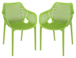 Aultos Outdoor Tropical Green Stacking Armchairs In Pair