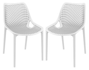 Aultas Outdoor White Stacking Dining Chairs In Pair