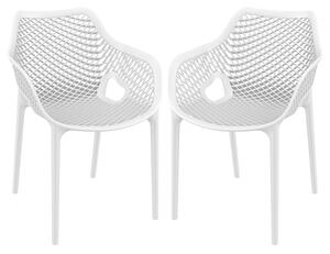 Aultos Outdoor White Stacking Armchairs In Pair