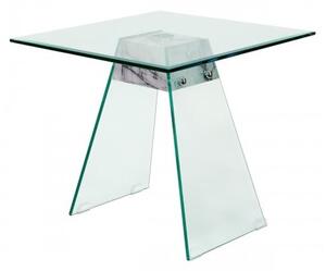 Vancouver Glass Lamp Table In Clear And Marble effect Support