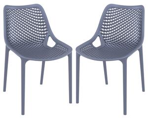 Aultas Outdoor Dark Grey Stacking Dining Chairs In Pair