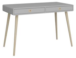 Strafford Wooden Study Desk With 2 Drawers In Grey