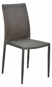 Enzi Fabric Dining Chair In Dark Grey