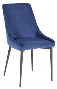 Payton Velvet Dining Chair With Metal Legs In Navy