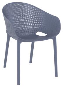 Shipley Outdoor Stacking Armchair In Dark Grey