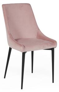 Payton Velvet Dining Chair With Metal Legs In Blush