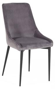 Payton Velvet Dining Chair With Metal Legs In Grey