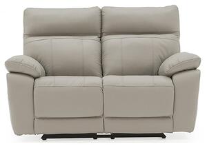 Posit Electric Recliner Leather 2 Seater Sofa In Light Grey