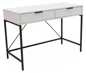 Redditch Wooden Laptop Desk With Black Metal Frame In White