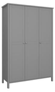 Trams Wooden Wardrobe With 3 Doors In Grey