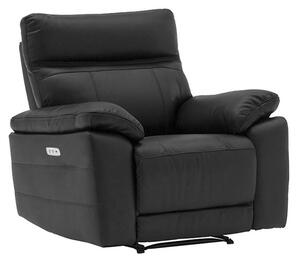 Posit Electric Recliner Leather 1 Seater Sofa In Black