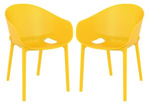 Shipley Outdoor Yellow Stacking Armchairs In Pair