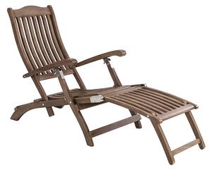 Strox Outdoor Wooden Relaxing Steamer Chair In Chestnut