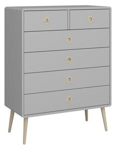 Strafford Wooden Chest Of 6 Drawers In Grey