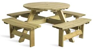 Karkby Outdoor Round 8 Seater Picnic Dining Set In Natural