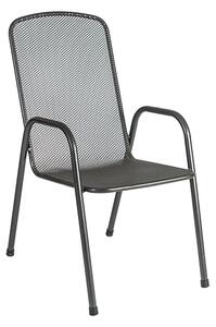 Prats Outdoor Metal Highback Stacking Armchair In Grey