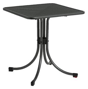 Prats Outdoor Square Metal Bistro Table In Grey