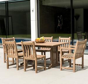 Strox 1660mm Dining Table With 6 Chairs In Chestnut