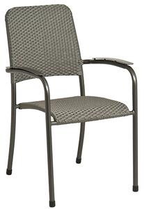 Prats Outdoor Metal Woven Armchair In Grey