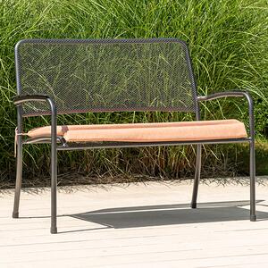 Prats Outdoor Seating Bench In Grey With Ochre Cushion