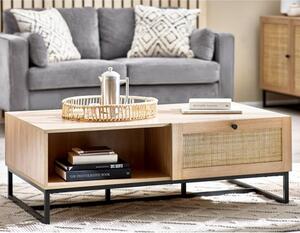 Pabla Wooden Coffee Table With 2 Drawers In Oak