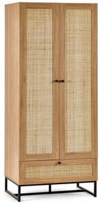 Pabla Wooden Wardrobe With 2 Doors 1 Drawer In Oak