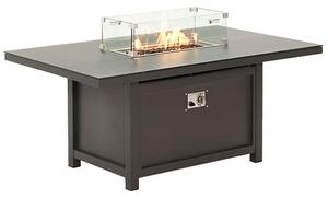 Boston Outdoor Glass Lounge Table With Firepit In Matt Charcoal