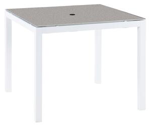 Pengta Outdoor 90cm Ceramic Dining Table In Stone And White