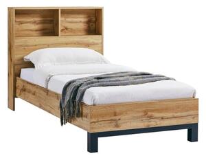 Baara Wooden Single Bed With Bookcase Headboard In Oak