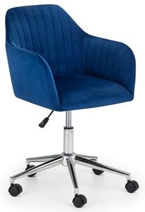 Kacella Velvet Swivel Home And Office Chair In Blue