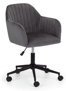 Kacella Velvet Swivel Home And Office Chair In Grey