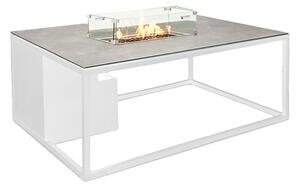 Flitwick Glass Low Lounge Dining Table With Firepit In Stone