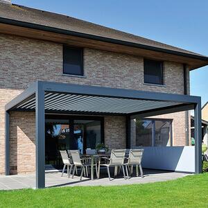 Spold 3.6M X 3.6M Weatherproof Aluminium Pergola In Charcoal