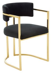 Azaltro Upholstered Velvet Dining Chair In Black