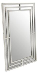 Agadir Rectangular Illuminated Bathroom Mirror In Silver Frame