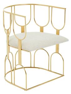 Azaltro Fabric Bedroom Chair With Gold Metal Frame In Natural