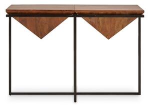 Serra Pyramid Shape Acacia Wood Console Table In Acacia