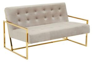 Azaltro Velvet 2 Seater Sofa With Gold Steel Frame In Mink