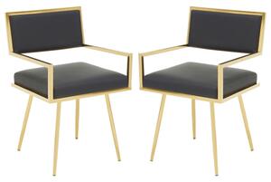 Azaltro Black Leather Effect Dining Chairs In A Pair