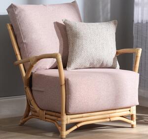 Morioka Rattan Armchair With Smooth Blush Seat Cushion