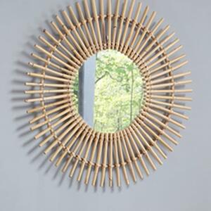 Santol Starburst Wall Mirror In Natural Rattan Frame